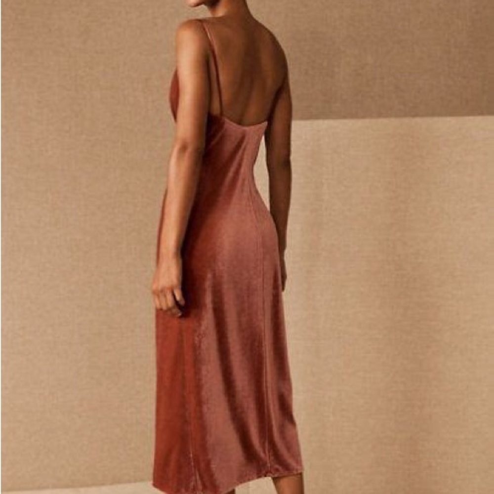 Jenny Yoo BHLDN Cowl Slip Midi Dress in Rust - Picture 2 of 7